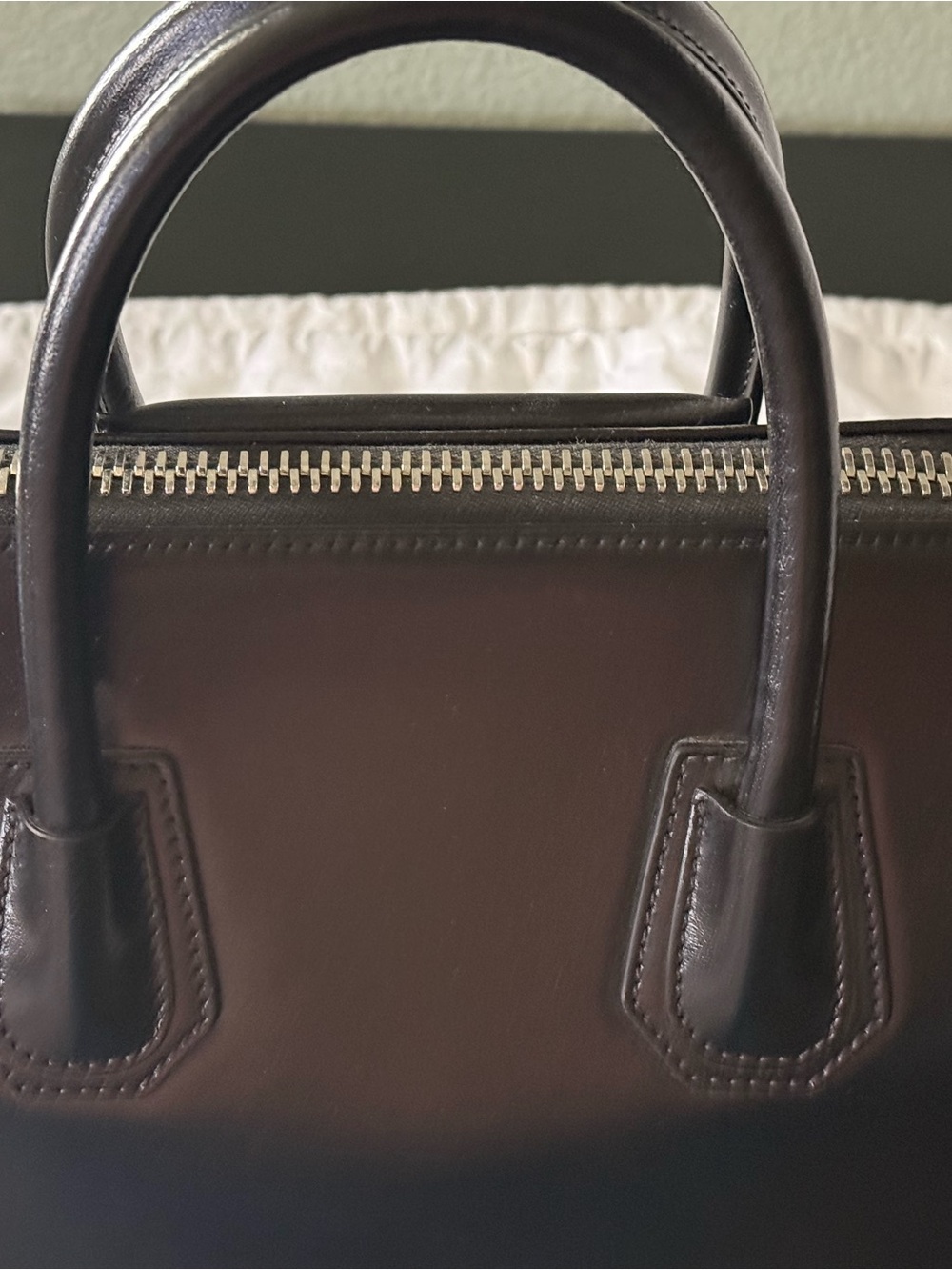 Givenchy Black Leather Satchel with Detachable Strap - Picture 12 of 12